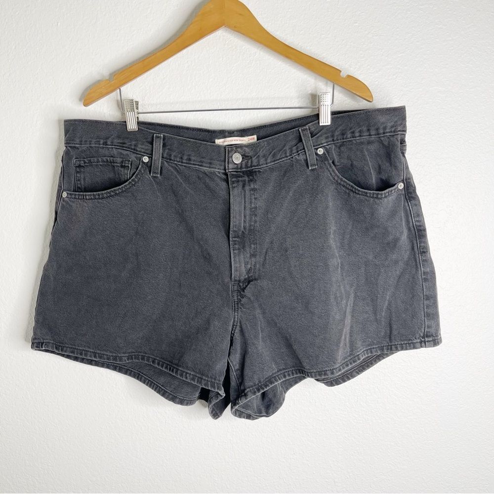 Levis High Waisted Mom‎ Shorts Charcoal Black Size 24W